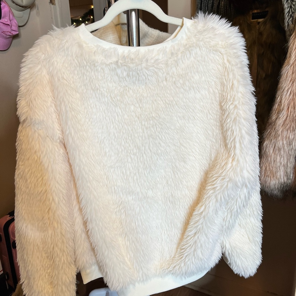 Easel Cream Faux Fur Sweater - Picture 2 of 3